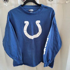 NFl Team‎ Apparel Mens Shirt XL Blue Indianapolis Colts Football Spellout 16174